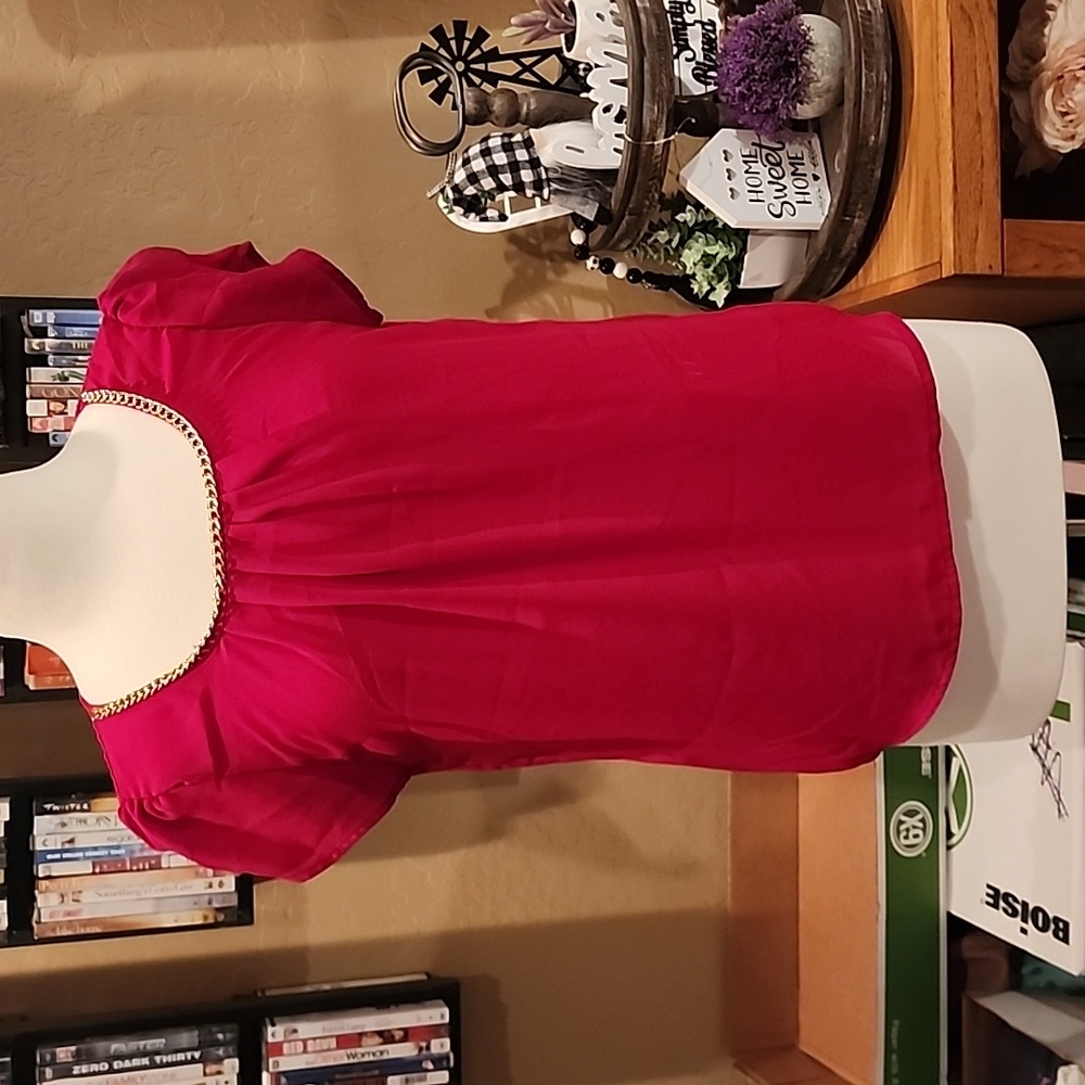 EM red blouse